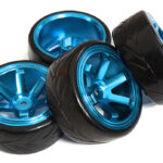 6 Spoke Wheel & Tire Set (4) for Drift Racing (O.D.=62mm) W=26mm Offset 6.5mm