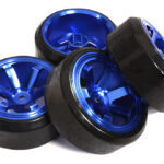 6 Spoke Wheel & Tire Set (4) for Drift Racing (O.D.=62mm) W=26mm Offset 6.5mm