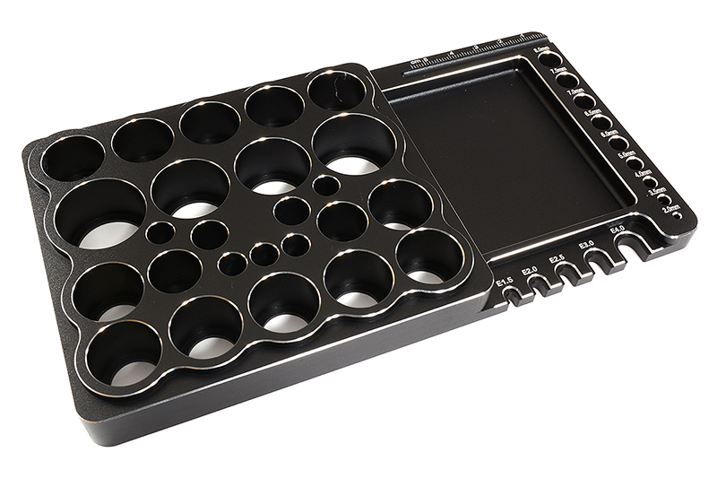 C31361BLACK Universal Workbench Organizer 186x100x18mm Workstation Tray - Image 1