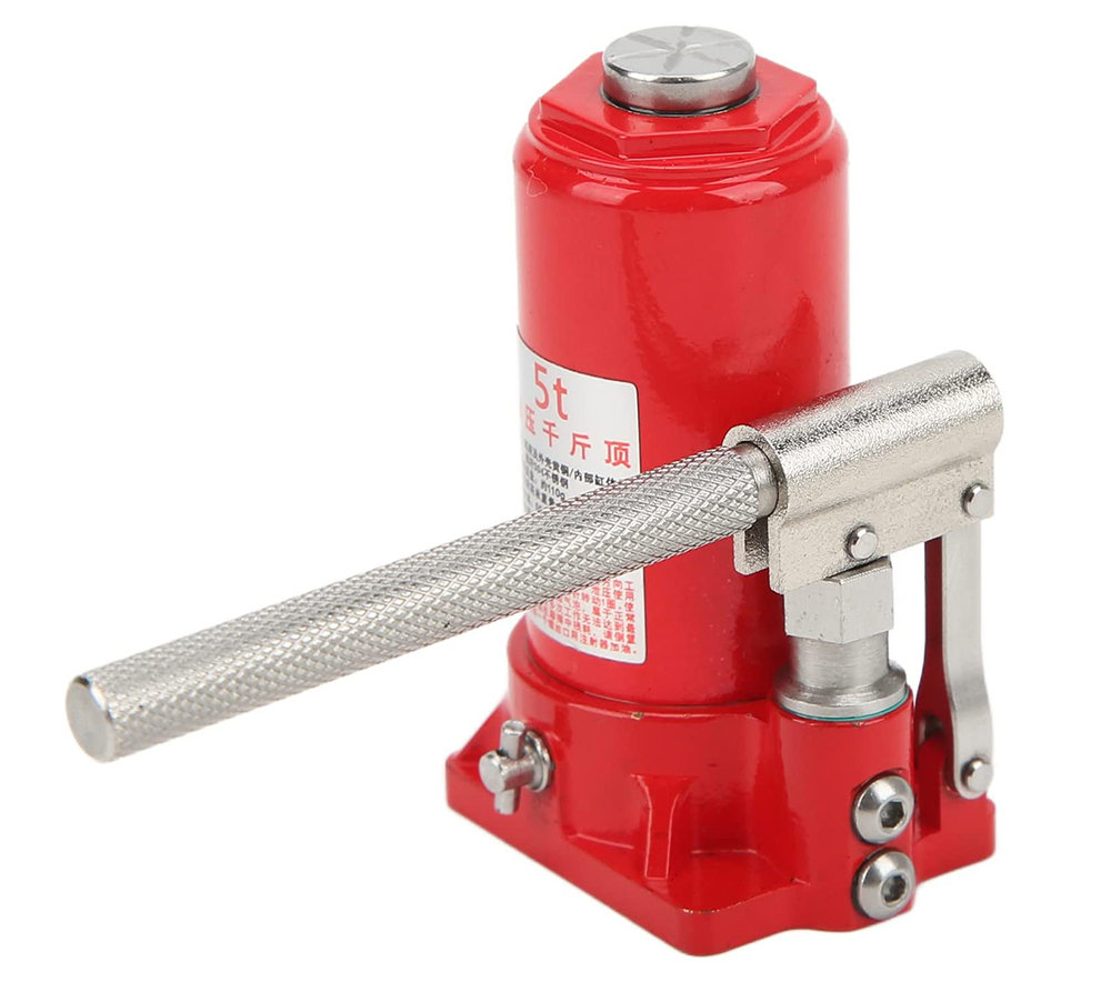 C31372RED Realistic Model Hydraulic Powered Jack Stand for 1/10, 1/8 Scale & Rock Crawler - Image 1