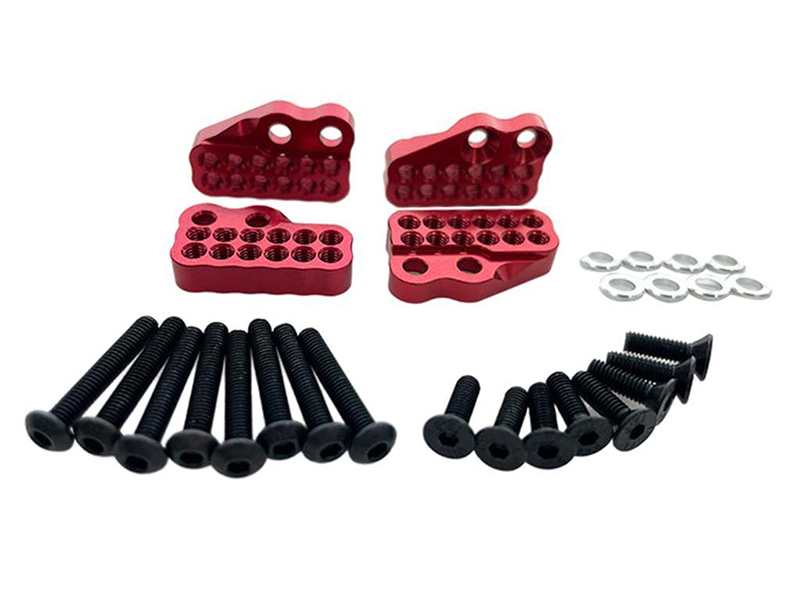 C31383RED Alloy Machined Shock Upper Add-On Mounts for Axial 1/10 Capra 1.9 Unlimited - Image 1