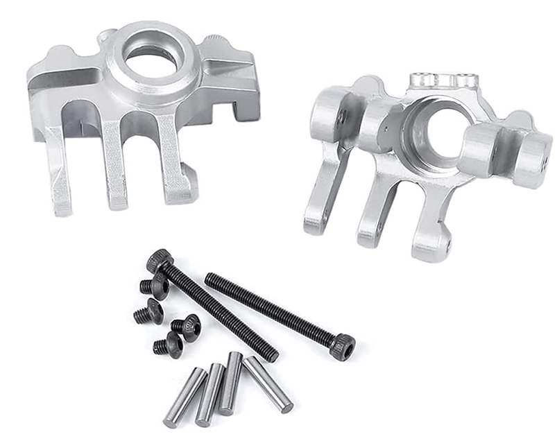 C31436SILVER Alloy Machined Steering Blocks for Axial 1/10 RBX10 Ryft 4WD Rock Bouncer - Image 1