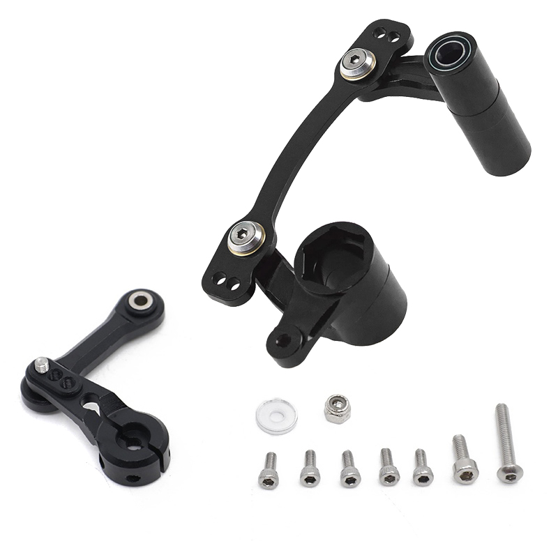 C31447BLACK Steering Bellcrank w/ Servo Horn & Linkage for 1/8 Kraton & Typhon 6S AR340073 - Image 1