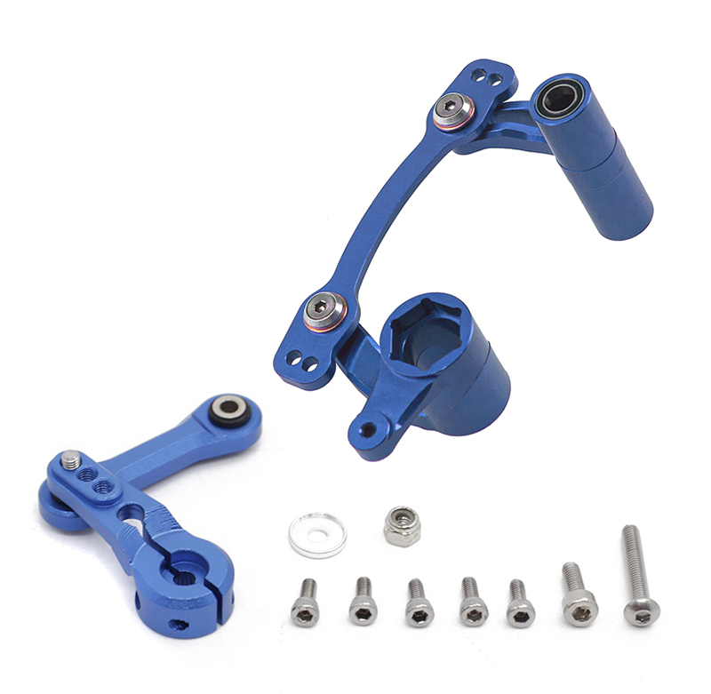 C31447BLUE Steering Bellcrank w/ Servo Horn & Linkage for 1/8 Kraton & Typhon 6S AR340073 - Image 1