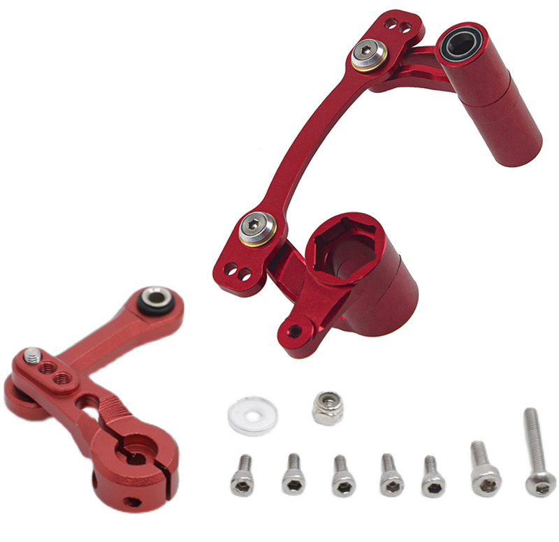 C31447RED Steering Bellcrank w/ Servo Horn & Linkage for 1/8 Kraton & Typhon 6S AR340073 - Image 1