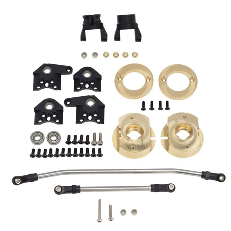 C31496BLACK Alloy Caster, Steering Blocks Weight +146g Each w/Linkages for Wraith 2.2 & RR10 - Image 1