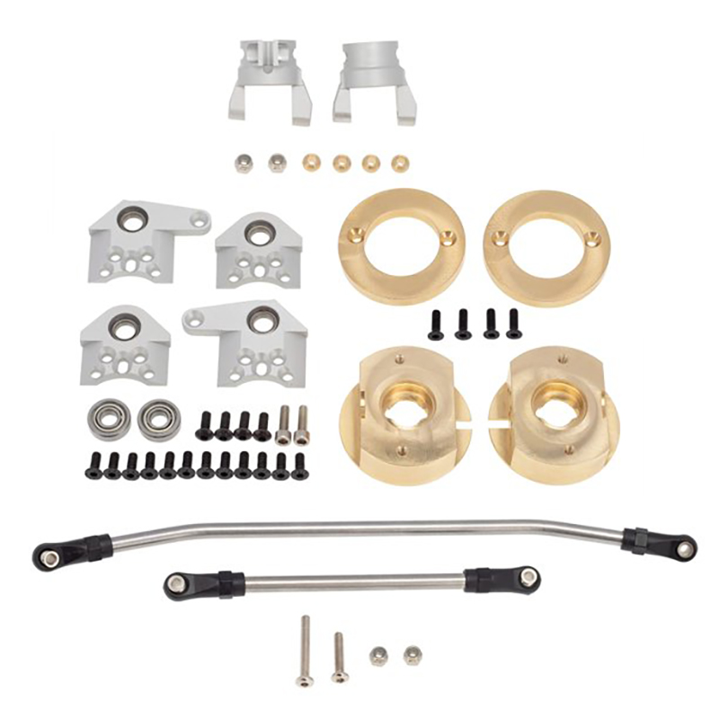 C31496SILVER Alloy Caster, Steering Blocks Weight +146g Each w/Linkages for Wraith 2.2 & RR10 - Image 1