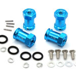 Alloy Machined Hex Wheel Adapters +15mm Offset for 1/16 E-Revo, Slash & Summit