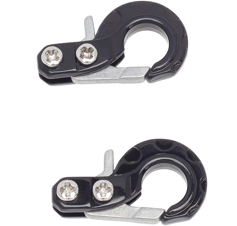 C31504BLACK 1/10 Model Scale Alloy Tow Rope / Cable Winch Hook (2) for Off-Road Crawler - Image 1