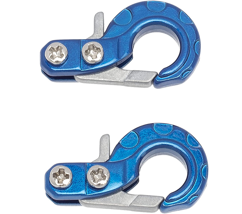 C31504BLUE 1/10 Model Scale Alloy Tow Rope / Cable Winch Hook (2) for Off-Road Crawler - Image 1
