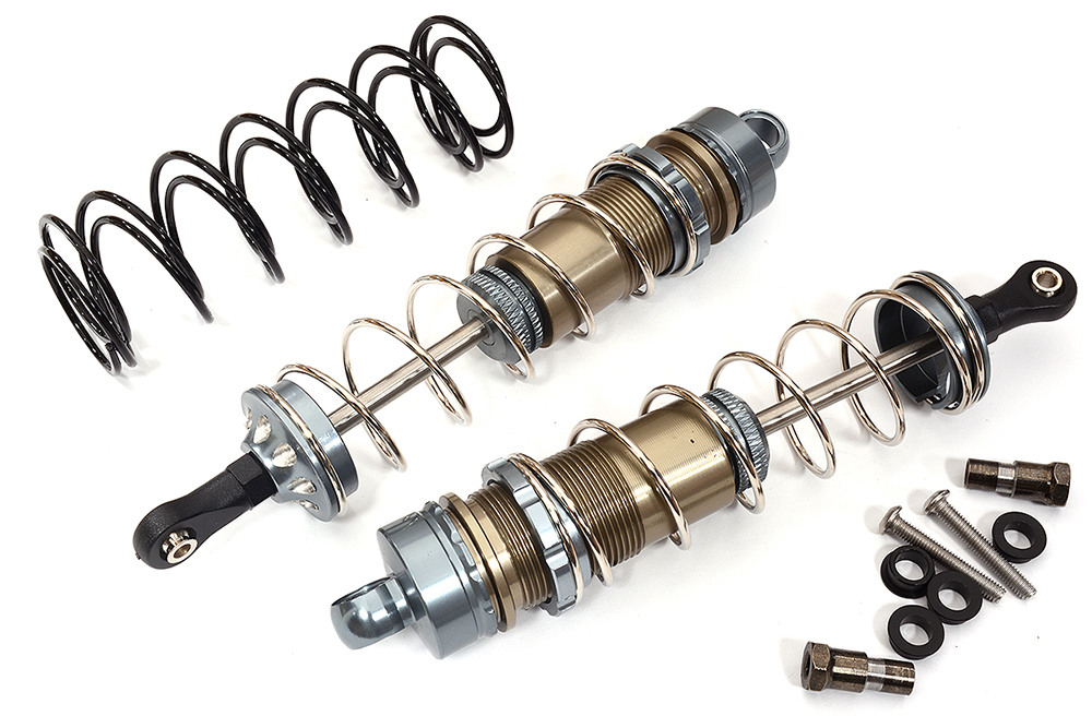 C31549GUN Alloy Machined HD Big Bore Shocks (2) 110mm for 1/8 Scale Off-Road - Image 1
