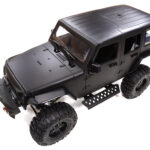 Realistic 1/10 Scale Off-Road Crawler Chassis in Black, 313mm Wheelbase