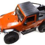 Realistic 1/10 Scale Orange Off-Road Crawler Truck with 313mm Wheelbase