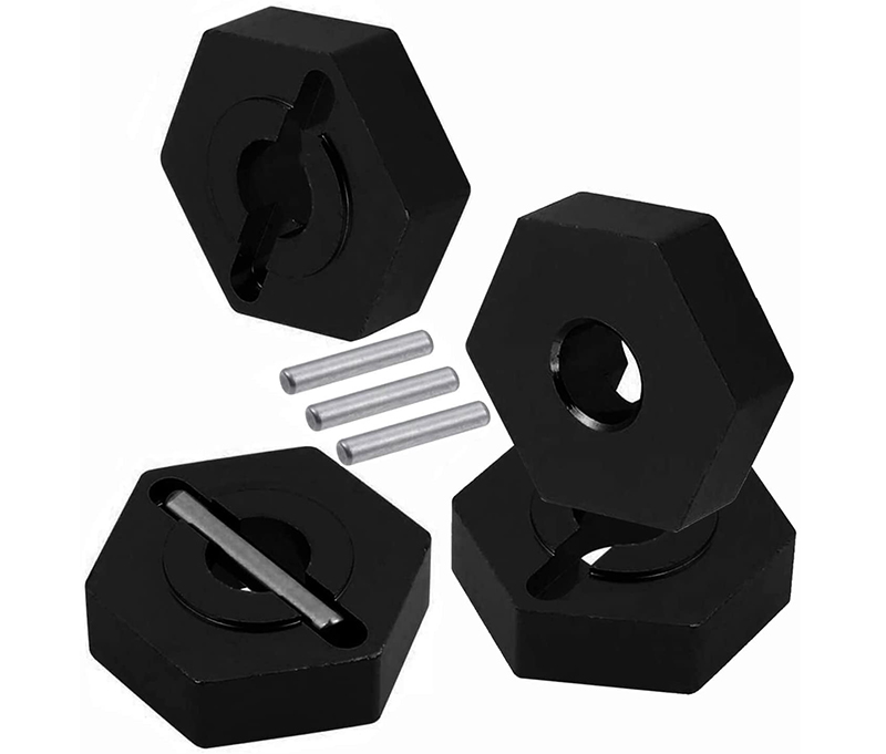 C31565BLACK Machined Wheel Hex Adaptors for Arrma Senton 3S, Typhon 3S, Vorteks 3S AR310871 - Image 1