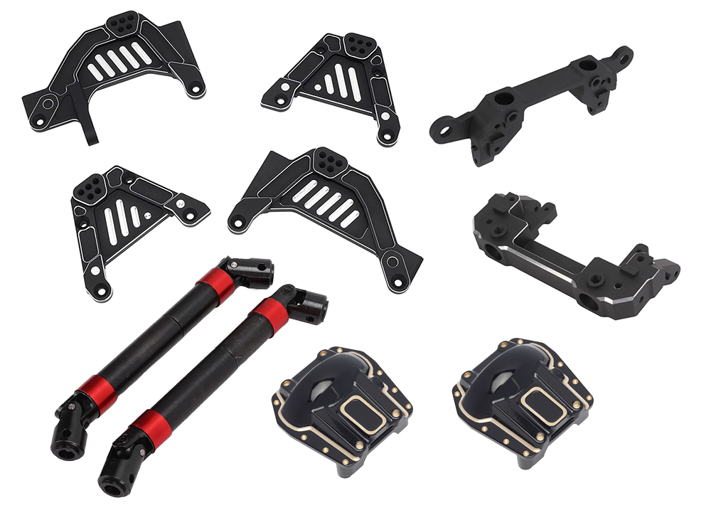 C31580BLACKRED Alloy Machined Essential Suspension Conversion Set for Axial SCX6 Crawler - Image 1