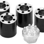Billet Machined Wheel Nuts (4) w/Center Cap Adapter for Axial 1/24 SCX24 Crawler