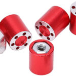 Billet Machined Wheel Nuts (4) w/Center Cap Adapter for Axial 1/24 SCX24 Crawler