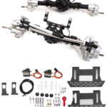 1/10 Scale Black Silver Crawler Axles with Portals, Servos & Remote Diff Locks