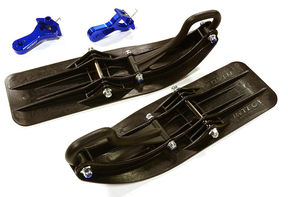 C31601BLUE Front Sled Ski Attachment Set for Losi 1/10 Lasernut U4 4WD RTR (for RWD) - Image 1