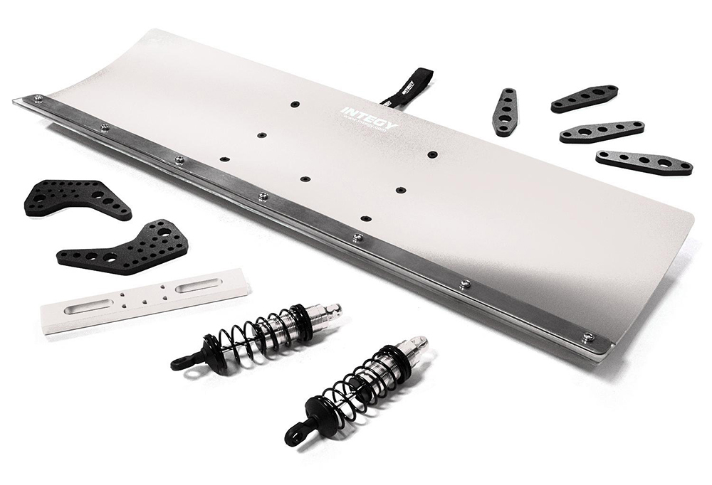 C31612SILVER Silver Alloy Machined Snowplow Kit for Arrma 1/10 Vorteks 4X4 3S BLX (400mm) - Image 1