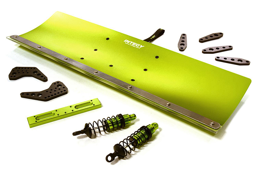 C31613GREEN Alloy Machined 400mm Snowplow Kit for Losi 1/10 Lasernut U4 4WD Brushless RTR - Image 1