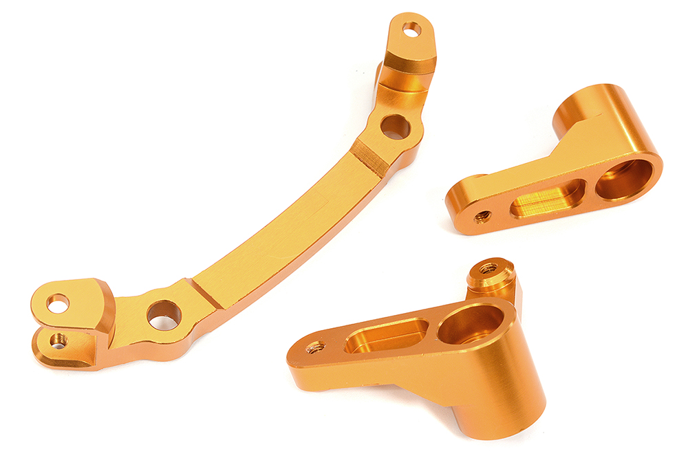 C31616ORANGE Machined Steering Bellcrank Set for Arrma 1/10 Vorteks 4X4 3S BLX ARA340179 - Image 1