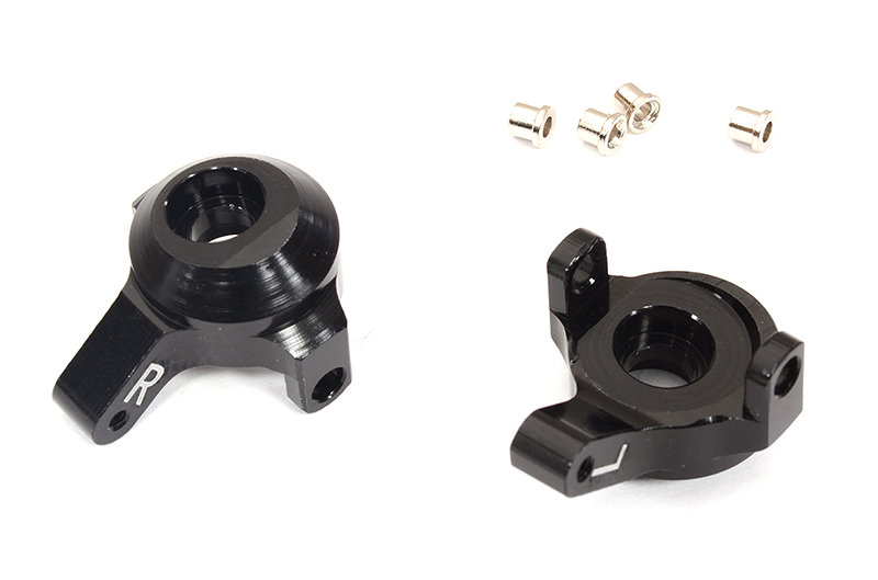 C31632BLACK Billet Machined Black Alloy Steering Knuckles for Axial 1/24 SCX24 Rock Crawler - Image 1