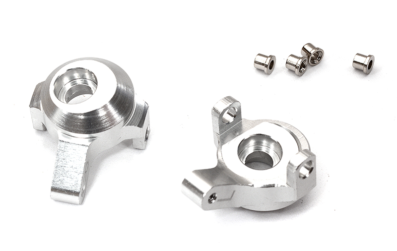 C31632SILVER Billet Machined Alloy Steering Knuckles for Axial 1/24 SCX24 Rock Crawler - Image 1