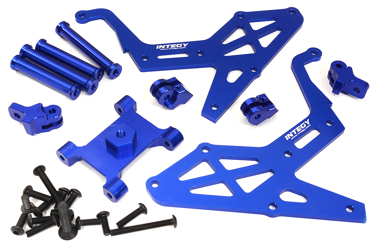 C31633BLUE Billet Machined Spare Tire Rack Set for Losi 1/10 Lasernut U4 4WD Brushless RTR - Image 1