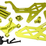 Machined Green Spare Tire Rack Set for Losi 1/10 Lasernut U4 4WD Brushless RTR