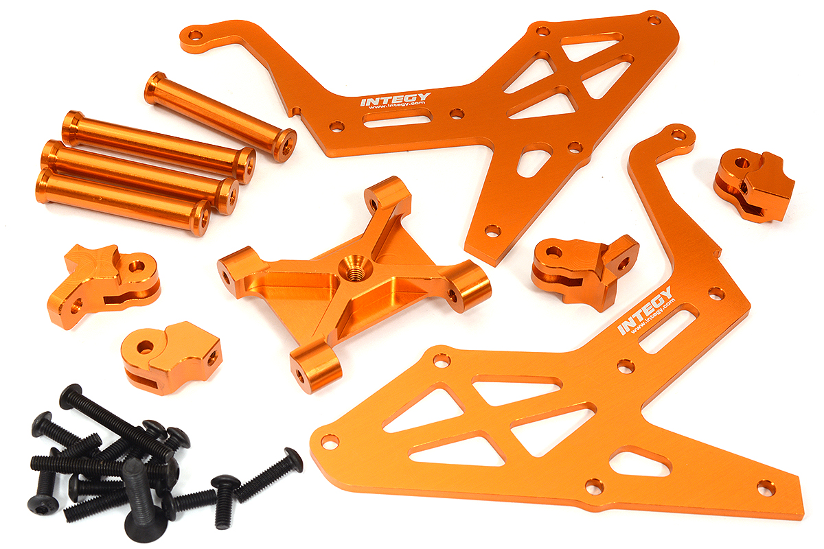 C31633ORANGE Billet Machined Spare Tire Rack Set for Losi 1/10 Lasernut U4 4WD Brushless RTR - Image 1
