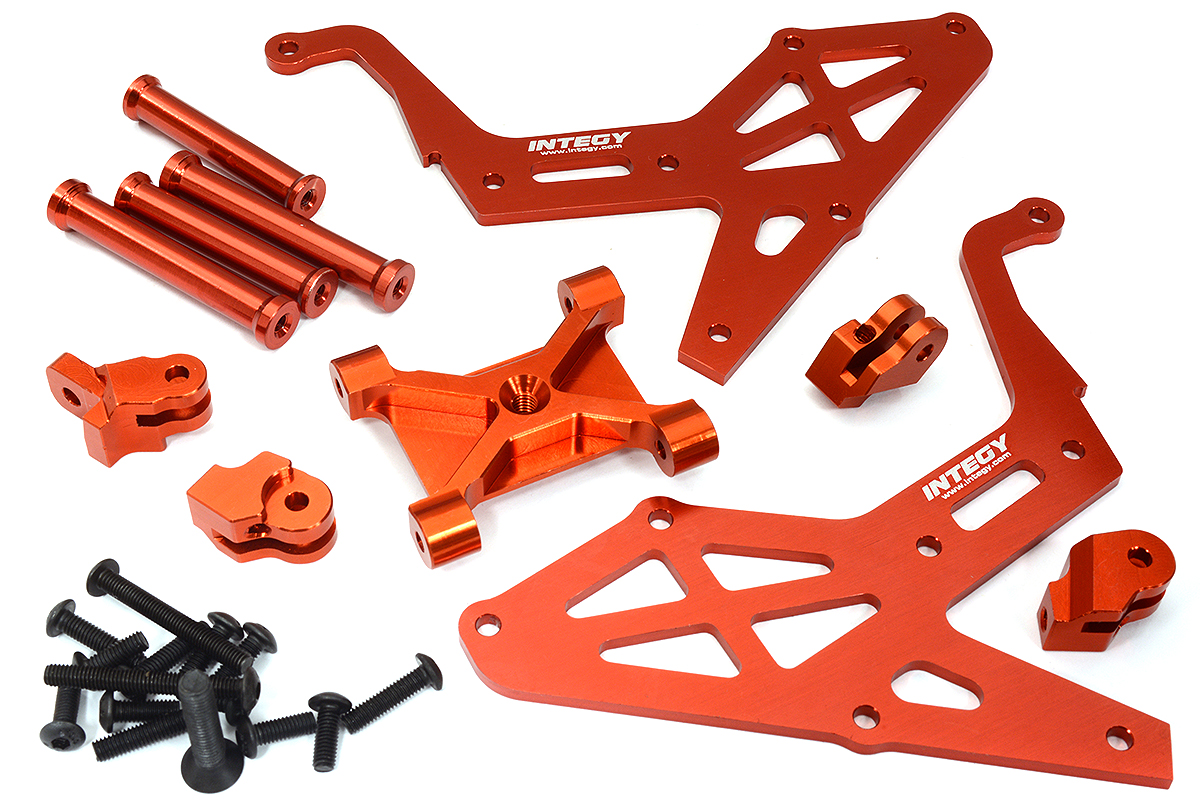 C31633RED Billet Machined Spare Tire Rack Set for Losi 1/10 Lasernut U4 4WD Brushless RTR - Image 1