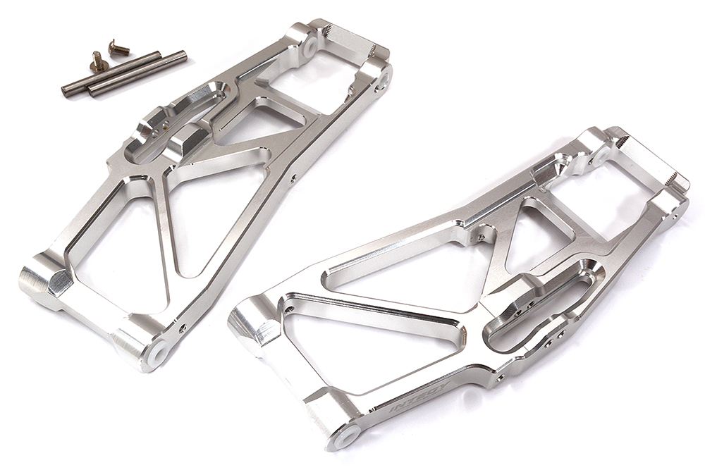 C31634SILVER Billet Machined Lower Suspension Arms for Traxxas 1/10 Maxx V2 w/ WideMaxx 8999 - Image 1