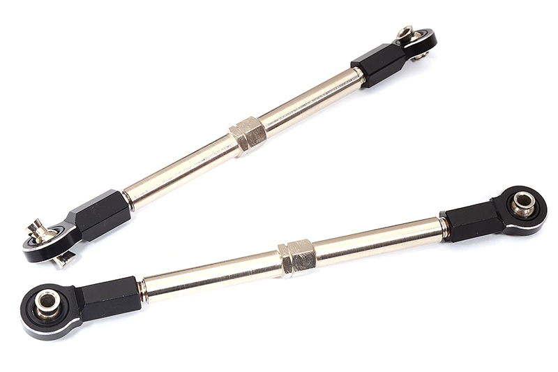C31638BLACK Billet Machined Steering Turnbuckles for Traxxas 1/10 Maxx V2 w/ WideMaxx 8997 - Image 1