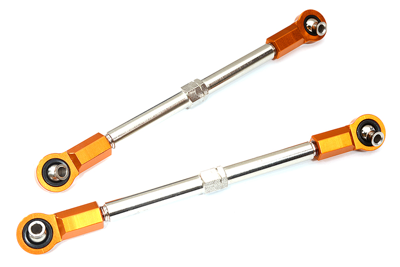 C31638ORANGE Billet Machined Steering Turnbuckles for Traxxas 1/10 Maxx V2 w/ WideMaxx 8997 - Image 1