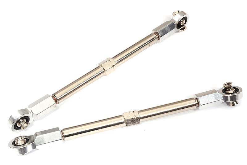 C31638SILVER Billet Machined Steering Turnbuckles for Traxxas 1/10 Maxx V2 w/ WideMaxx 8997 - Image 1
