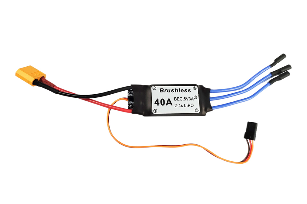 C31644 40A Brushless Type 2S-4S ESC Forward Only for RC Plane w/ XT60 - Image 1