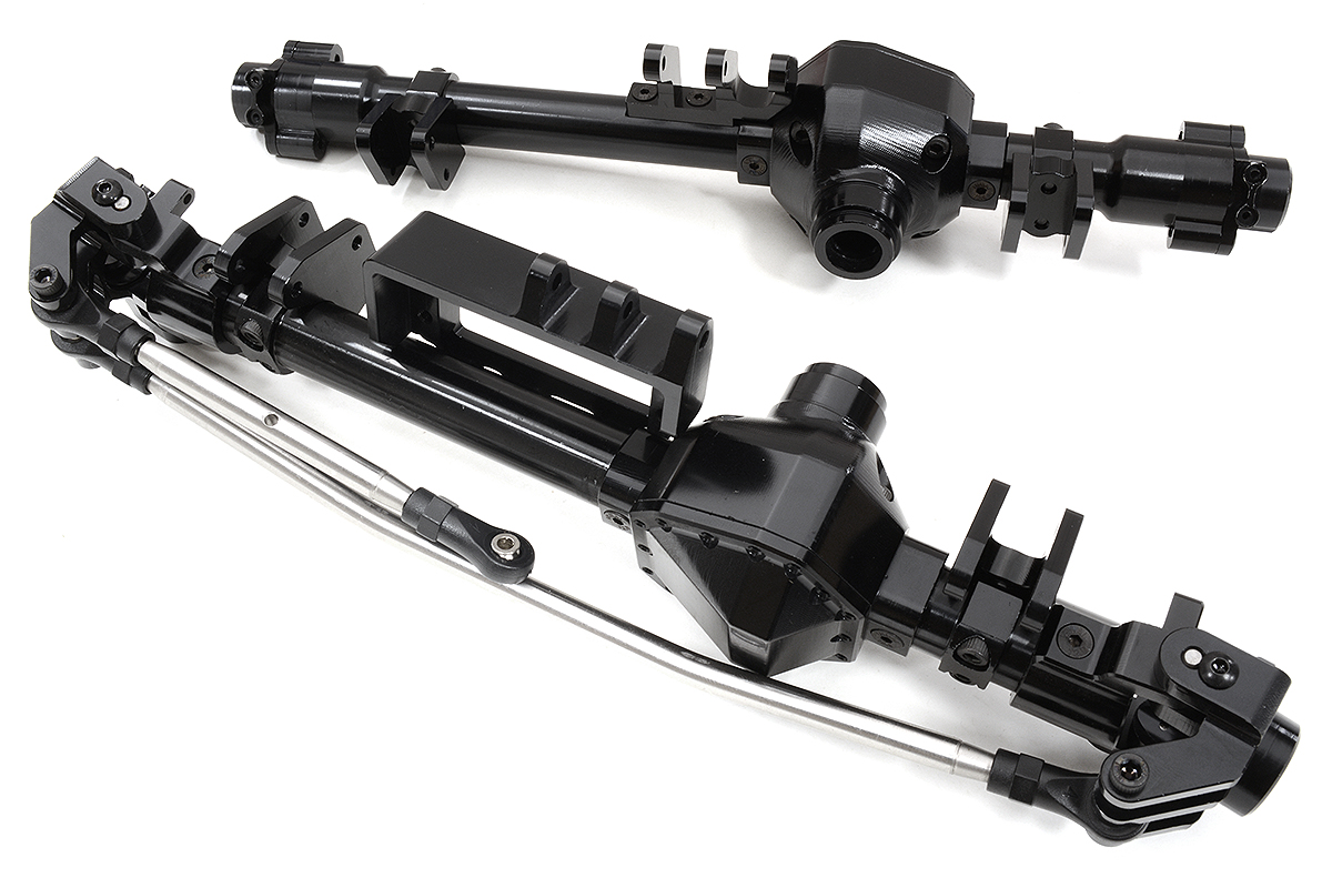 C31660BLACK Machined Alloy F&R Axle Housings for Axial 1/10 RBX10 Ryft 4WD Rock Bouncer - Image 1