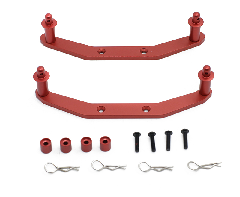 C31686RED Alloy Machined Front & Rear Body Mounts for Traxxas 1/10 Slash 4X4 Truck 6815R - Image 1