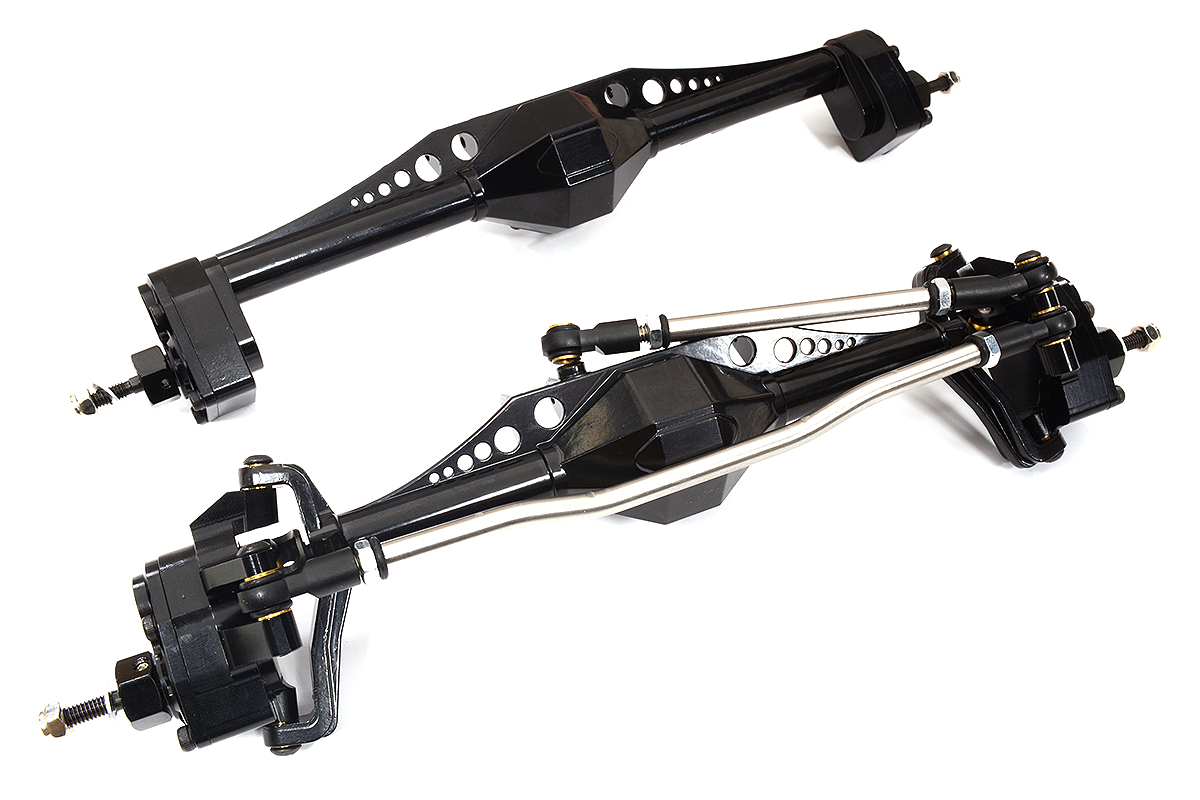 C31689BLACK Machined Front & Rear Axles for Axial 1/10 Capra 1.9 Unlimited 232004 232005 - Image 1