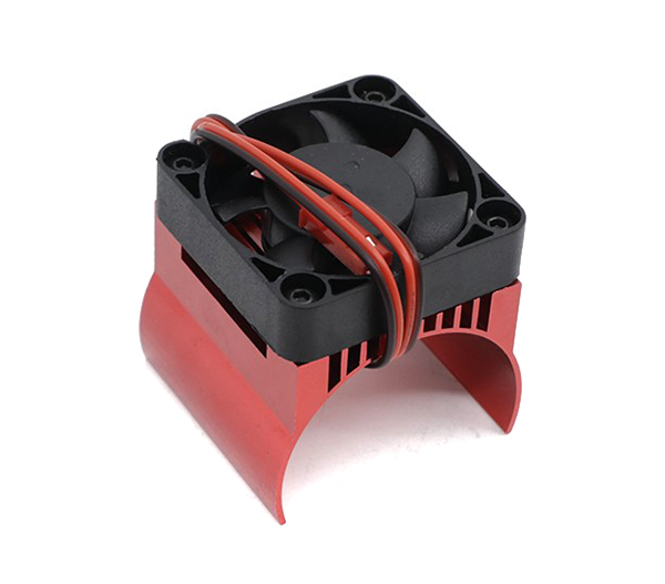 C31701RED 42mm Motor Heatsink+40x40mm Cooling Fan for 1/10 Summit & E-Revo w/ 4047 Motor - Image 1
