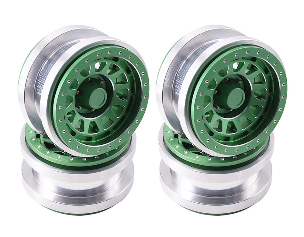 C31706GREEN Alloy Machined Wheel Set (4) for Axial SCX6 45001 - Image 1