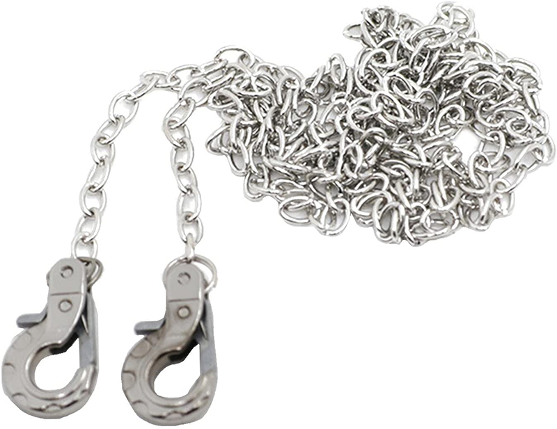 C31723SILVER Realistic 1/10 Size Drag Chain & Tow Hooks for 1/10 Scale Off-Road Crawler - Image 1