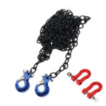 Realistic 1/10 Size Drag Chain & Tow Hooks w/Bow Shackle for 1/10 Scale Off-Road