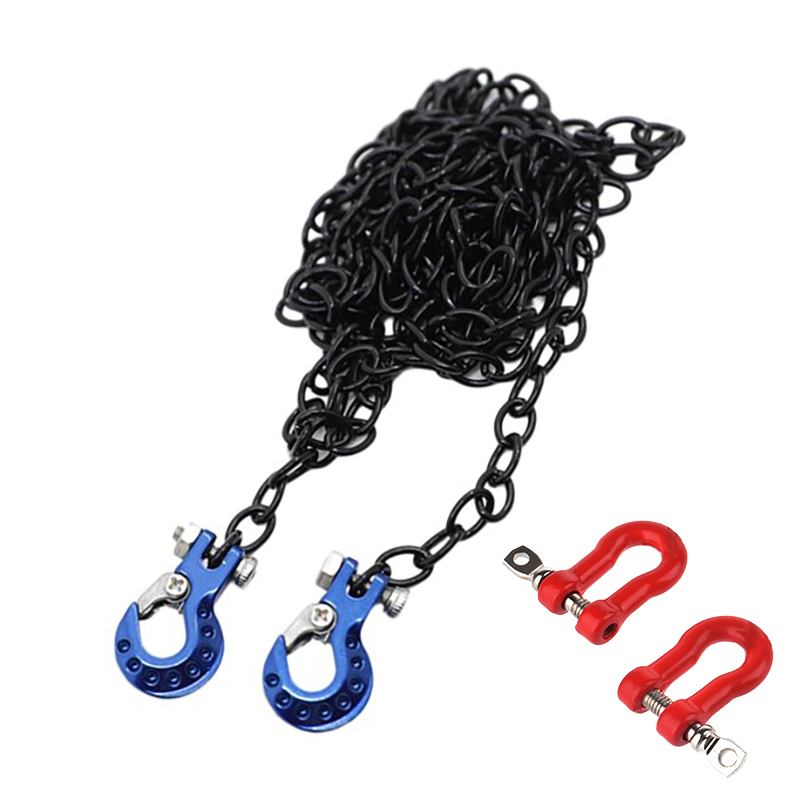 C31724BLUE Realistic 1/10 Size Drag Chain & Tow Hooks w/Bow Shackle for 1/10 Scale Off-Road - Image 1