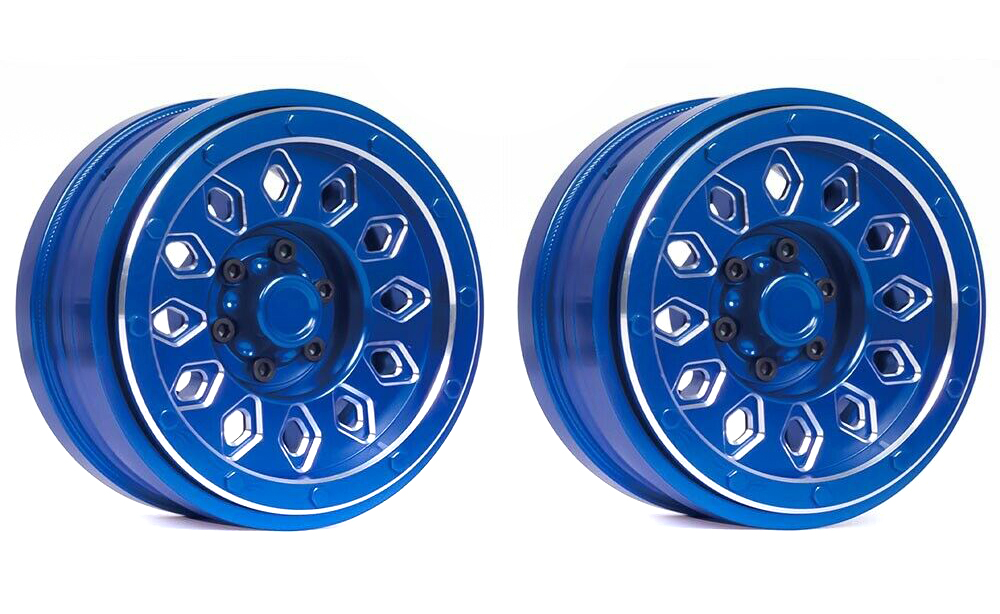 C31726BLUE Alloy Machined Wheel Set (2) for Axial SCX6 45000 - Image 1