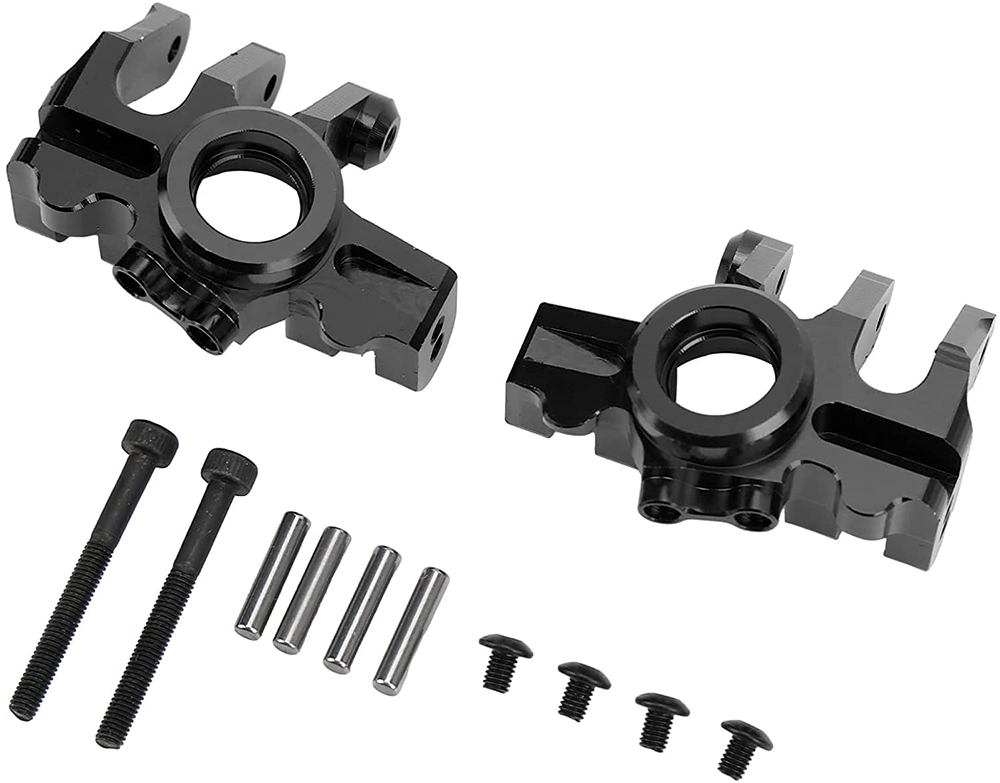 C31746BLACK Machined Alloy Steering Blocks for Axial 1/10 RBX10 Ryft 4WD Rock Bouncer - Image 1