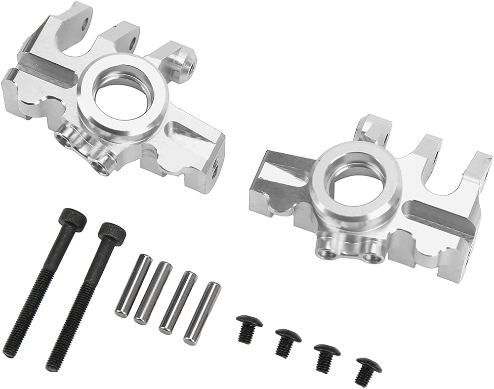 C31746SILVER Machined Alloy Steering Blocks for Axial 1/10 RBX10 Ryft 4WD Rock Bouncer - Image 1