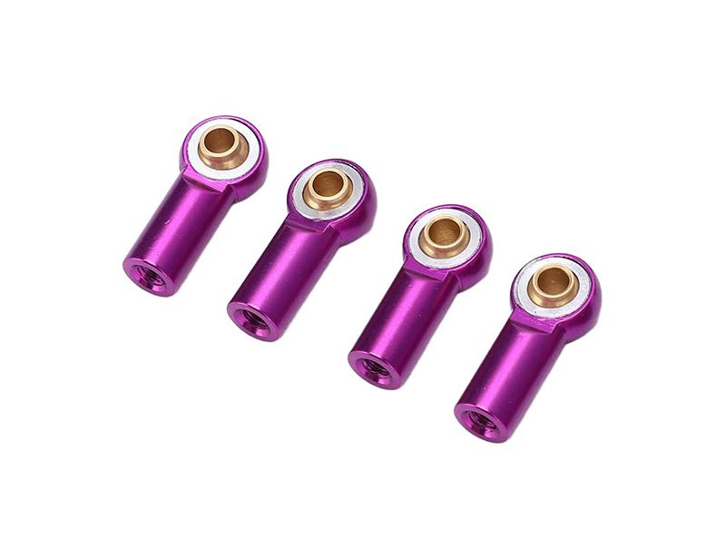 C31749PURPLE Alloy Machined M3 Size Short Ball Ends Type Tie Rod Ends, Ball Links - Image 1