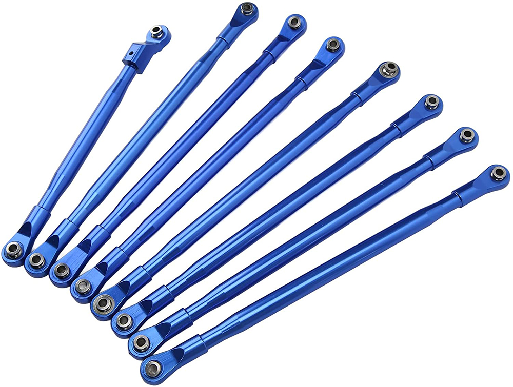 C31756BLUE Front & Rear Upper Suspension Linkages (8) for Axial SCX6 Crawler 254003 254004 - Image 1